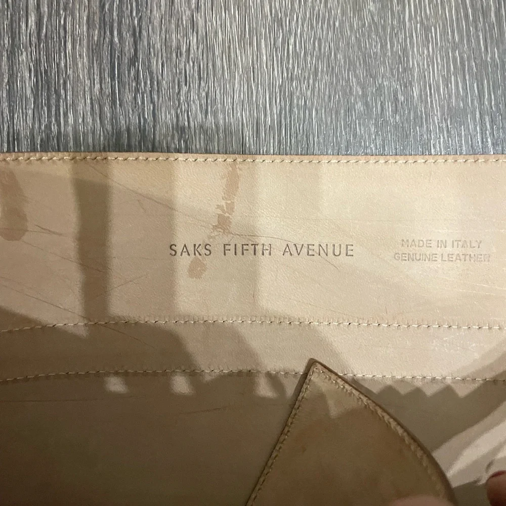Saks Fifth Avenue Leather Wide  Brown Waist Belt M
